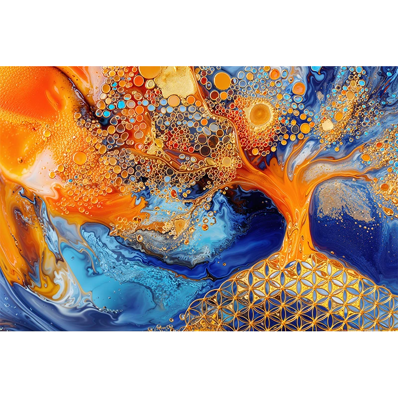 reFlowery – hochwertiges Acryl Wandbild „Blume des Lebens“, „Baum des Lebens“, Sakralchakra, Fluid, versch. Größen