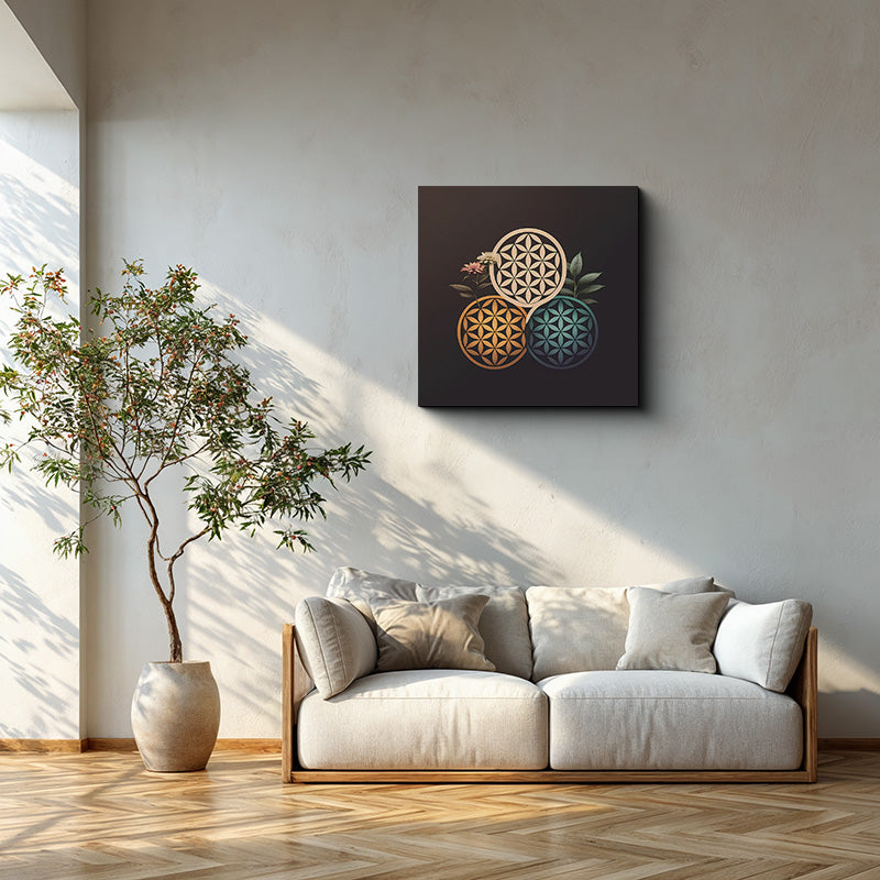 reFlowery – Premium Leinwandbild „Blume des Lebens“, Koerper, Geist, Seele, versch. Größen